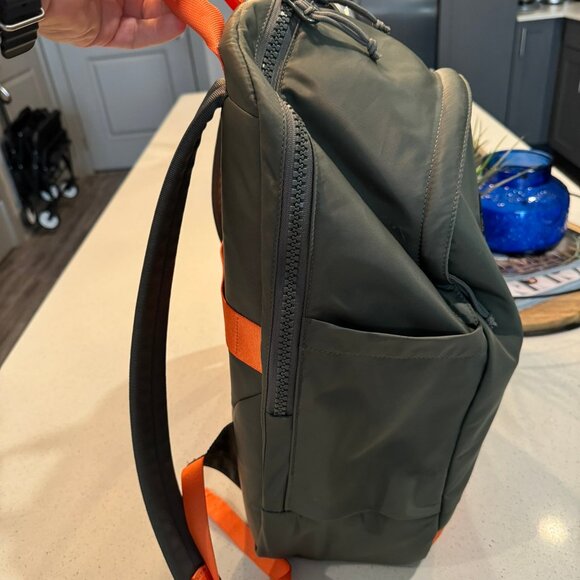Lululemon All Day Essentials Grey Sage Orange Frappe Water Repellent Backpack - Picture 9 of 9